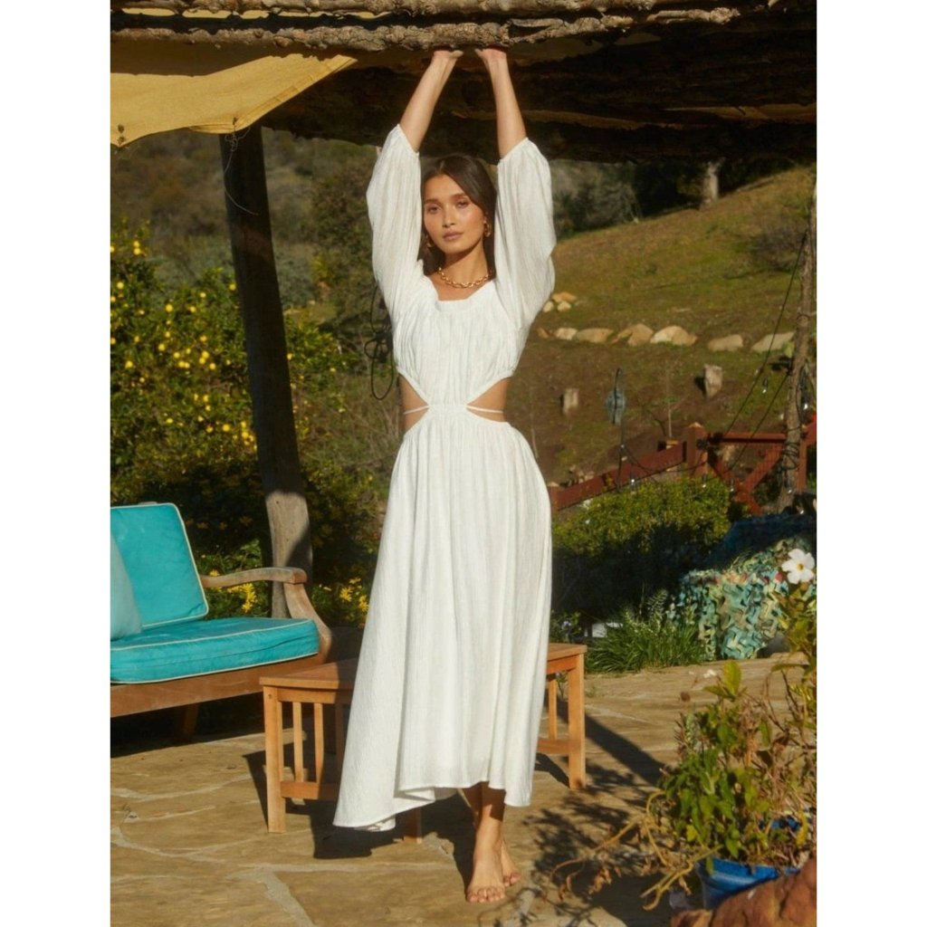 Astr The Label Cassian Cut-Out Maxi Dress In White - Nwt - Size Medium